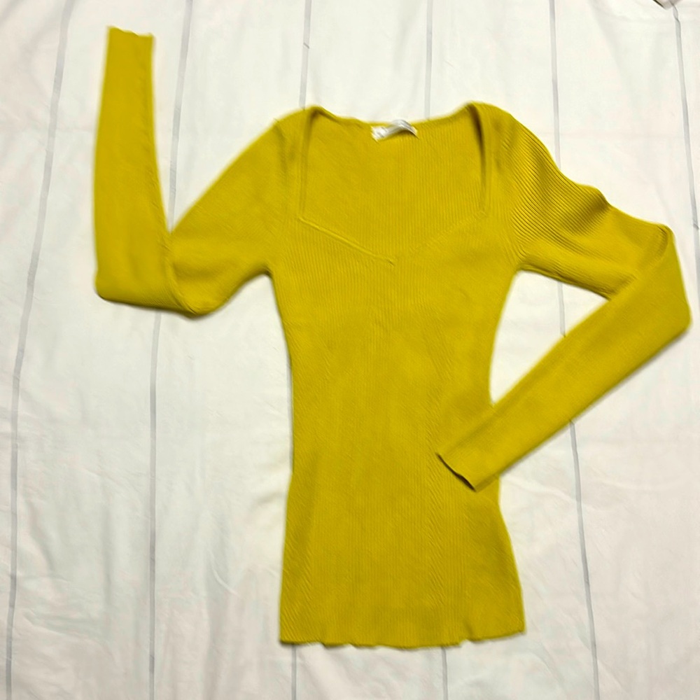 Anthropologie top, yellow, long sleeves